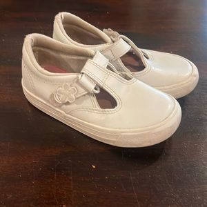 White leather Keds toddler girls  size 8